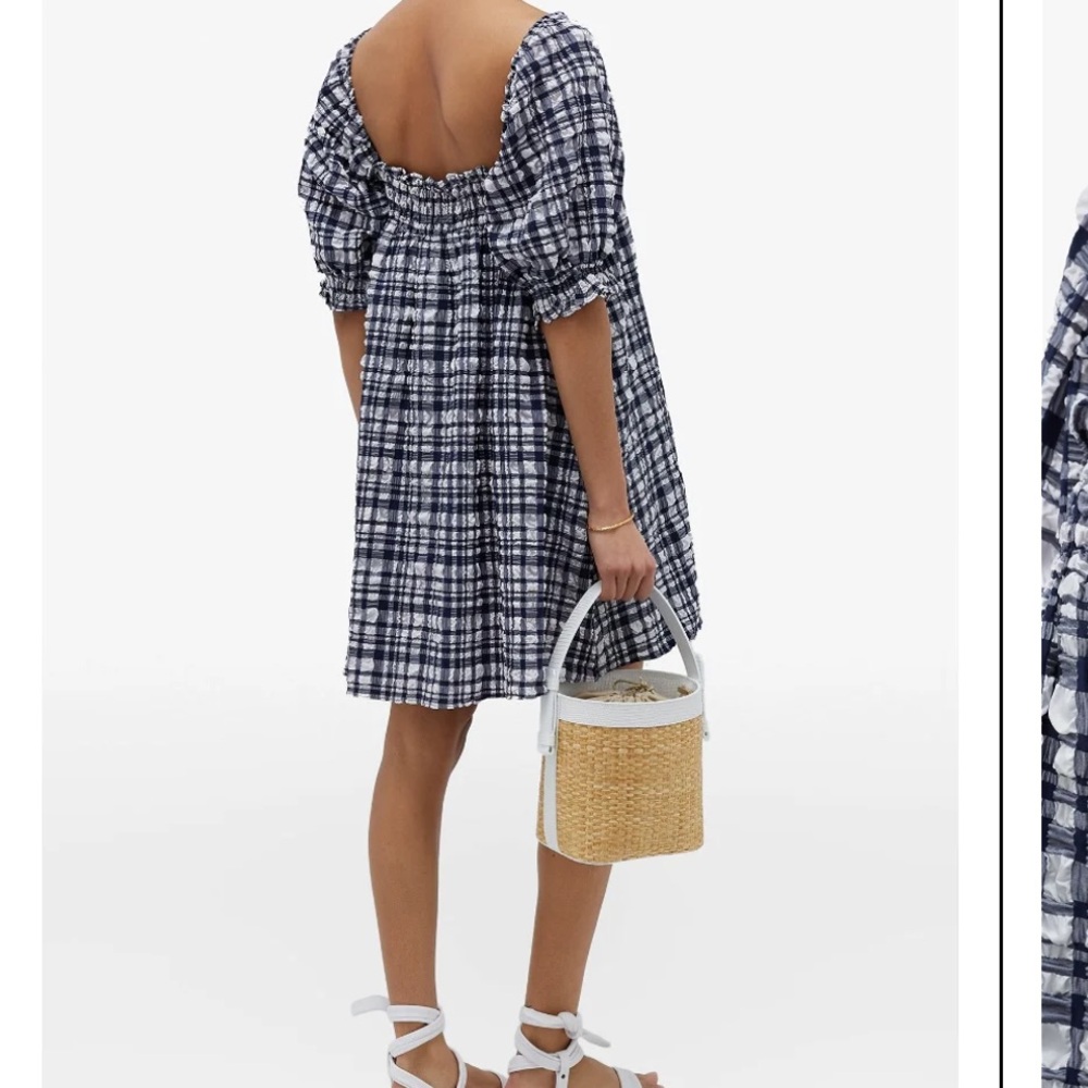 Solid & Striped Size S Square-Neck Checked Seersu… - image 2